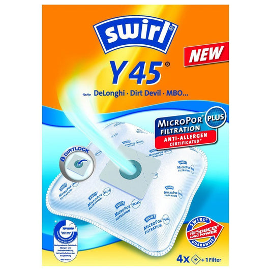 Swirl Y45 4 bolsas de microfibra aspiradora Darel QZ DeLonghi Orbit Romeo Cleos