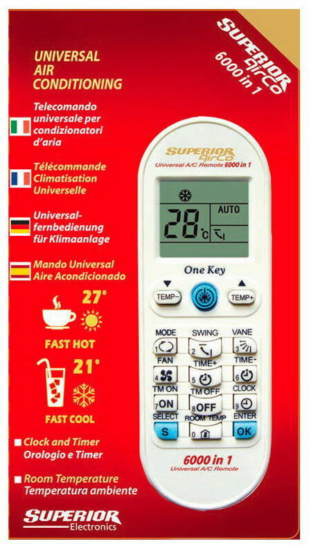 Superior AirCo telecomando condizionatore universale 6000 codici con timer