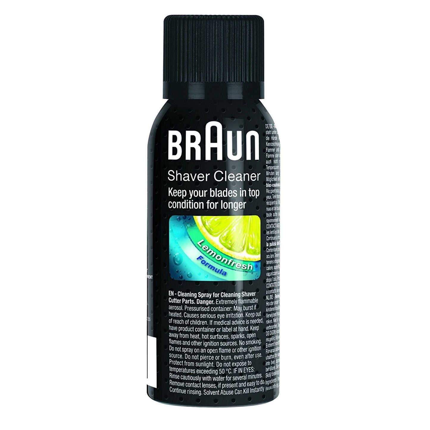 Braun liquido spray igienizzante pulizia olio manutenzione cura rasoio lamine