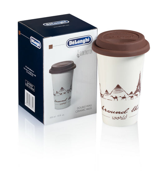 DeLonghi Cup Globetrotter Ceramics Thermal Double Wall 300ml Cap Silicone