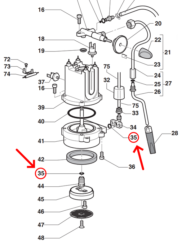 Gaggia Saeco Philips Dichtung 9.5mm Stecker Boiler Maschine Caffè Evolution