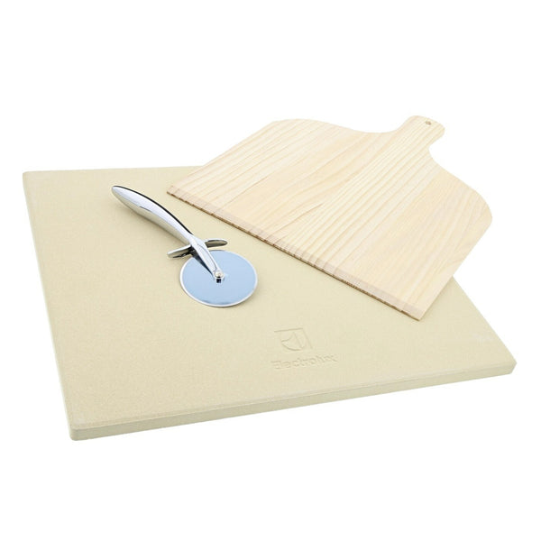 Eelctrolux Pizza Stone Feuerfeste 38cm Mit Schaufel Cuttermesser für Ofen