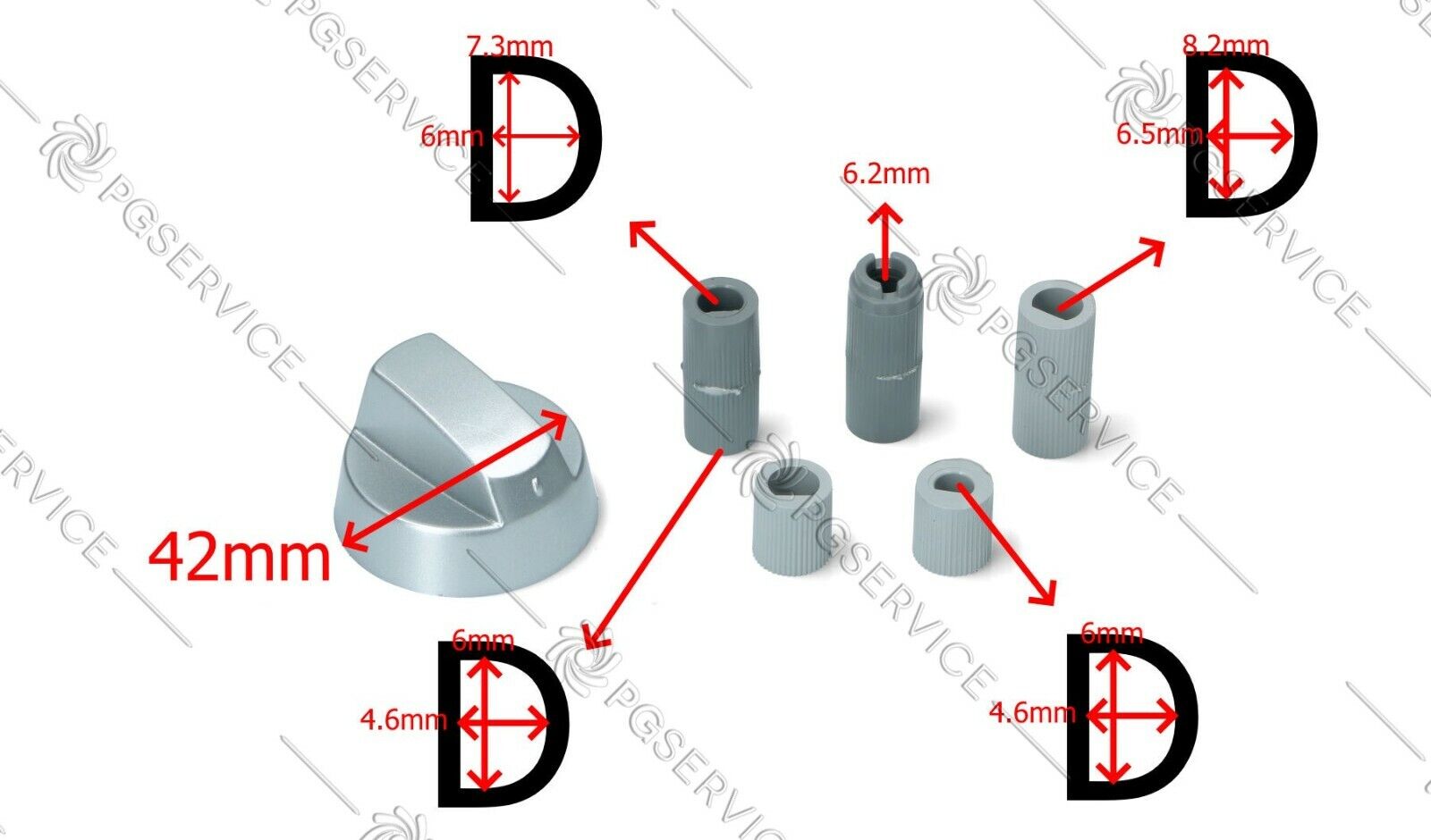 Kit manopola universale argento forno piano cottura cucina inserti mezzaluna