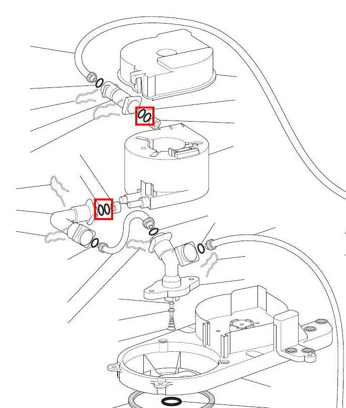 Delonghi Nespresso guarnizione doppia tubo caldaia Lattissima Magnifica Intensa
