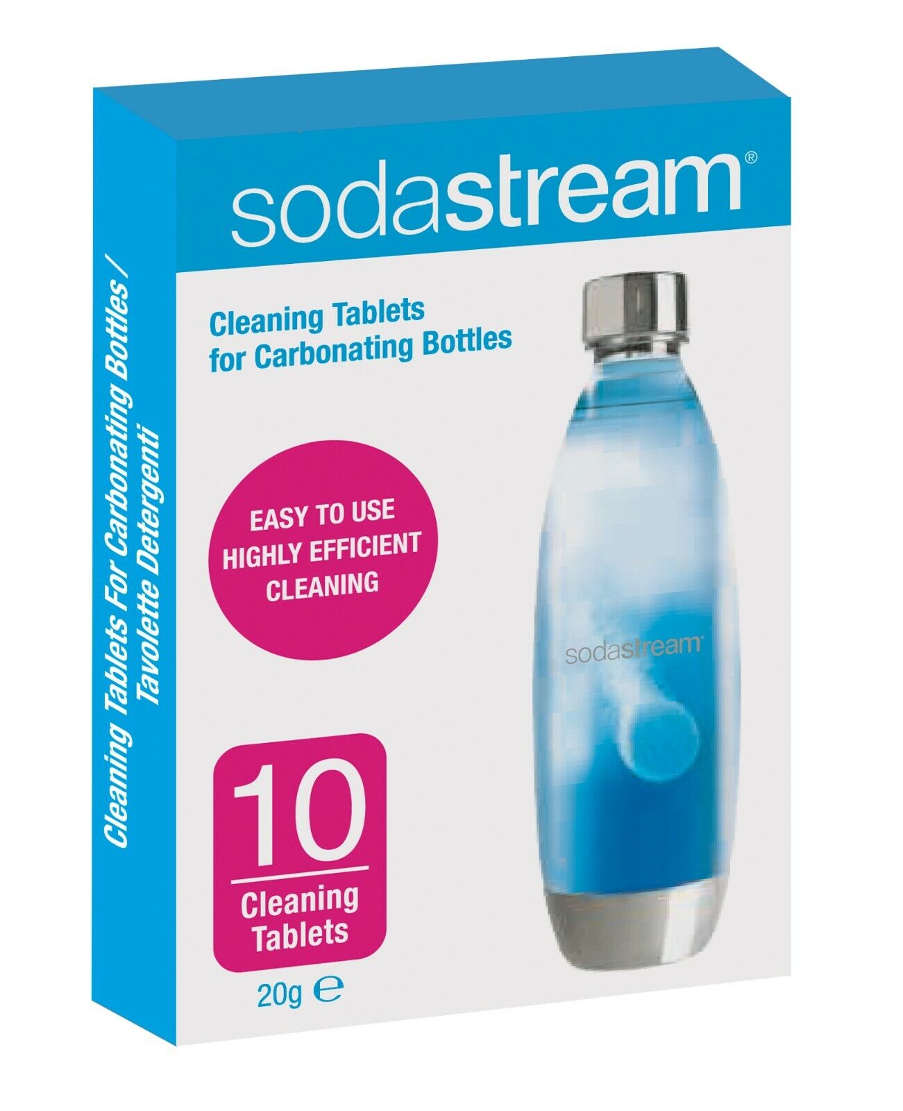 Sodastream 10 pastiglie tavolette detergenti pulizia bottiglie gasatori