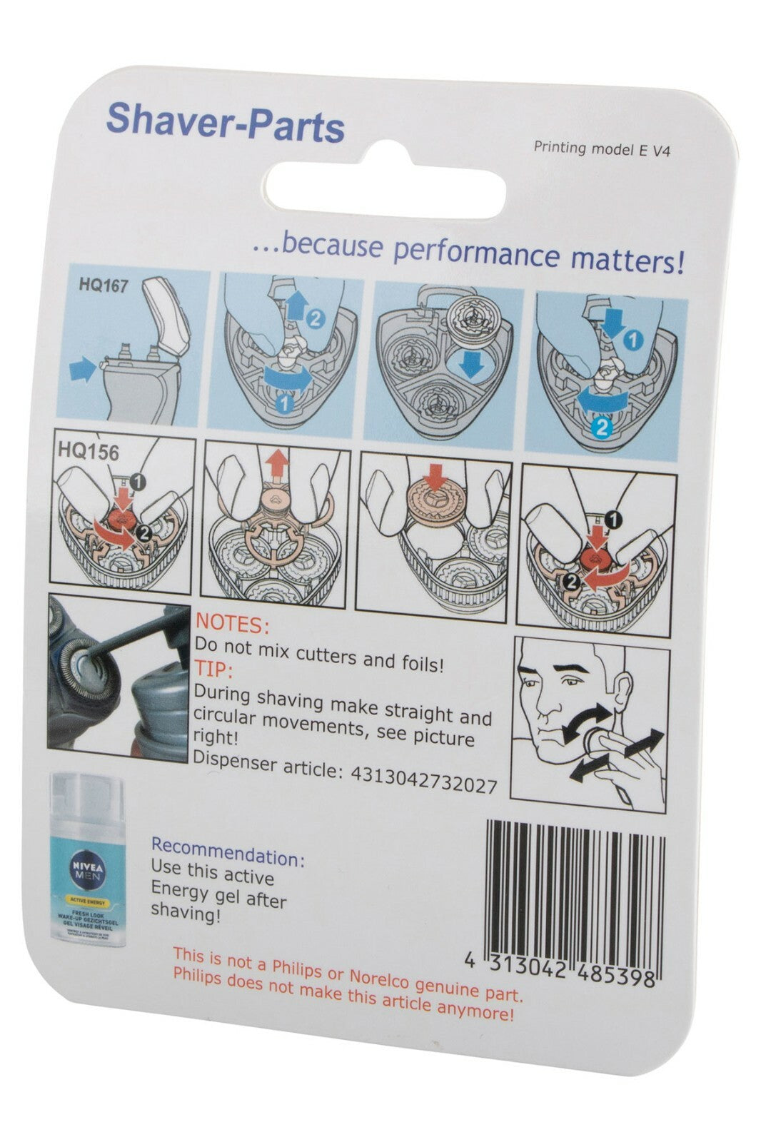 Philips Têtes Lame Rasoir HQ156 HQ167 HQ5615 HQ5616 HQ5620 HQ5655 HQ56