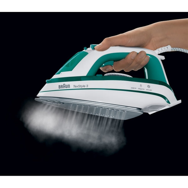 Braun ferro da stiro a vapore TS345 TexStyle 3 2000W verde piastra ceramica 
