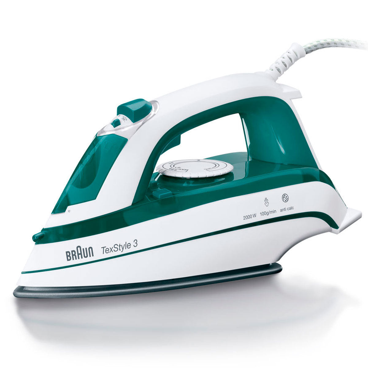 Braun ferro da stiro a vapore TS345 TexStyle 3 2000W verde piastra ceramica 