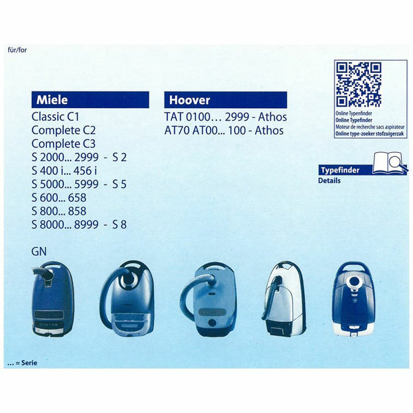 Swirl 4 sacchi microfibra aspirapolvere Miele S2000 S5000 S8000 S600 C1 C2 C3 ATHOS	