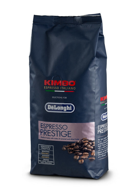 Sélections Kimbo Café en grains DeLonghi 250gr Prestige 65% Arabica 35% Robusta