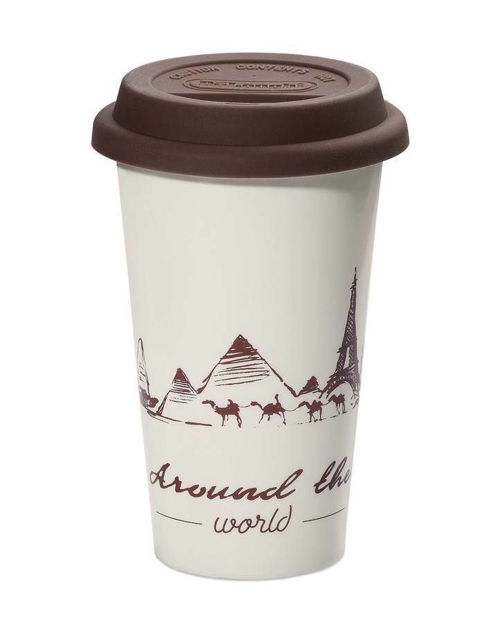 Delonghi tazza Globetrotter ceramica termica doppia parete 300ml tappo silicone