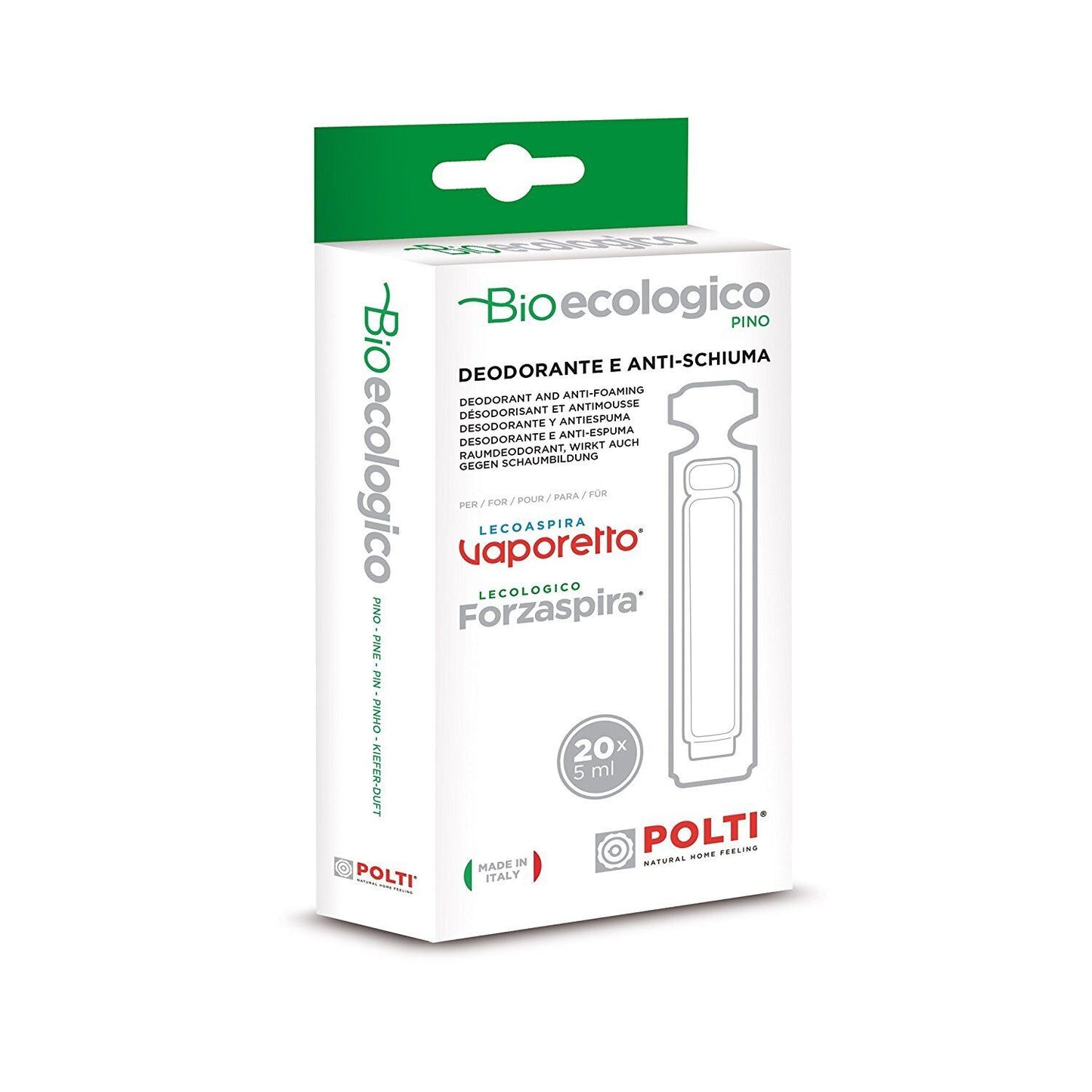 Polti 20x Desodorante Anti Espuma Vaporetto Lecoaspira Lecologico Ecológico Pino