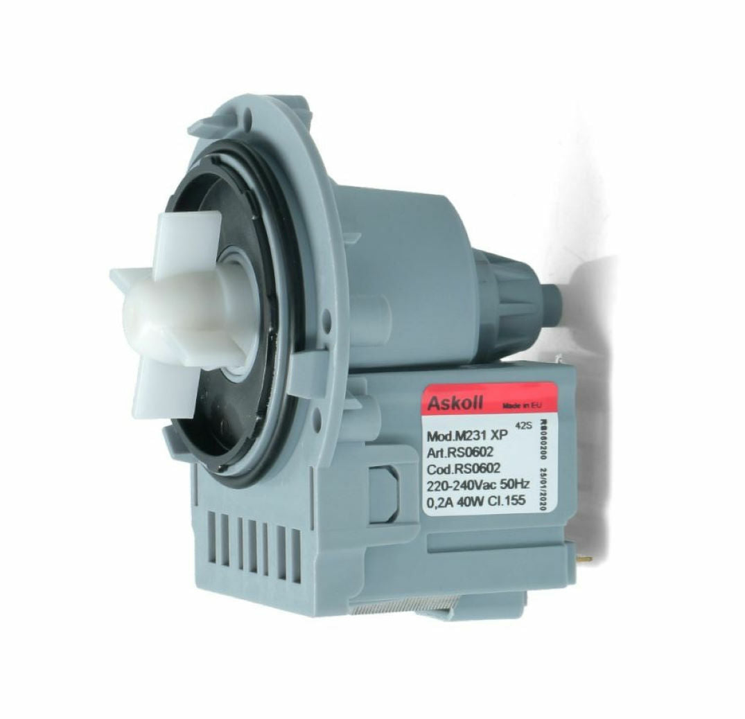 Askoll Pompe Échappement M231XP 40W Machine à Laver Candy Hoover Electro Remous