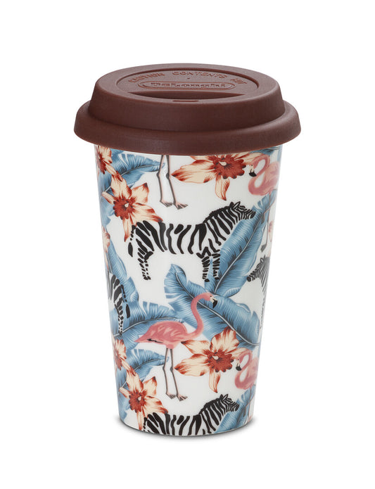 Delonghi cană Animals ceramică termică cu dublă pereți 300ml capac silicon