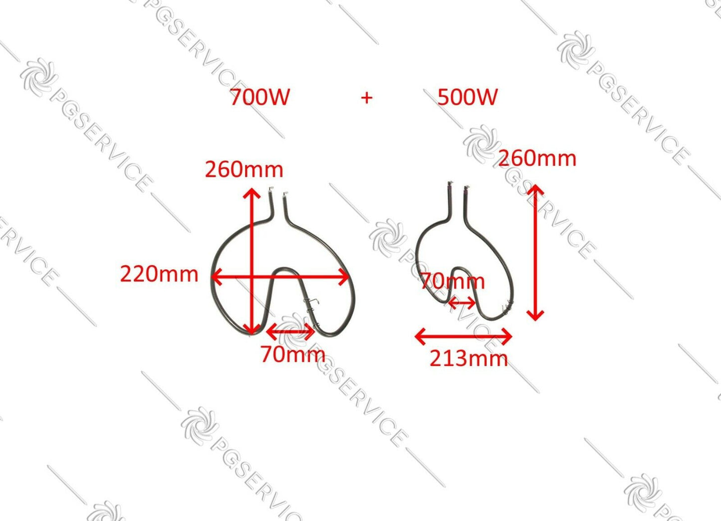 Ariete kit resistenze 500W 700W 220mm 115V forno cuoci pizza Da Gennaro 905 0905