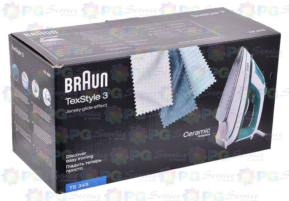 Braun ferro da stiro a vapore TS345 TexStyle 3 2000W verde piastra ceramica 