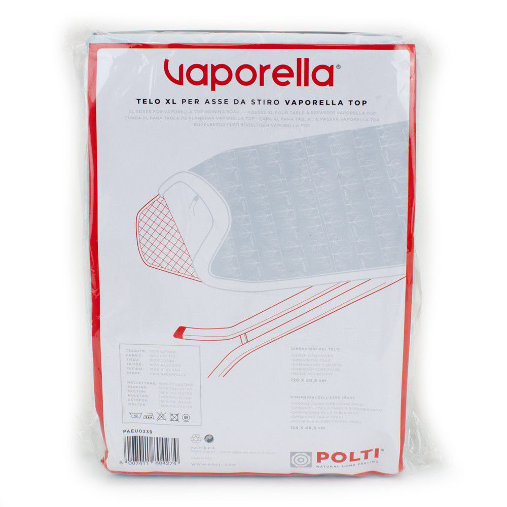 Polti Canvas Coverage Ironing Board XL Vaporella Top FPAS0045 126x50, 5 Cotton