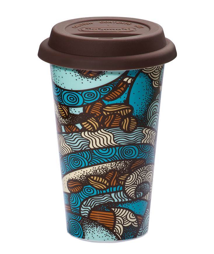 DeLonghi Coupe Taster Céramique Thermique Double Mur 300ml Couvercle Silicone