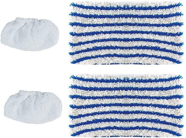 Polti Kit 2 Chiffons Brosse + 2 Casque Tissus Rembourré Balai Vaporetto 3 Clean