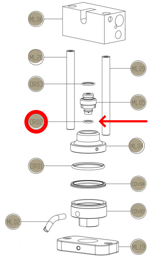 Faber guarnizione Oring diffusore A macchina caffè Slot Mini Plast Inox Fabila