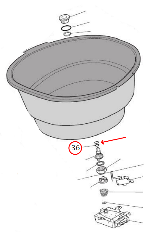 Delonghi guarnizione 12mm perno vasca friggitrice Friggimeglio RotoFry Diva F885