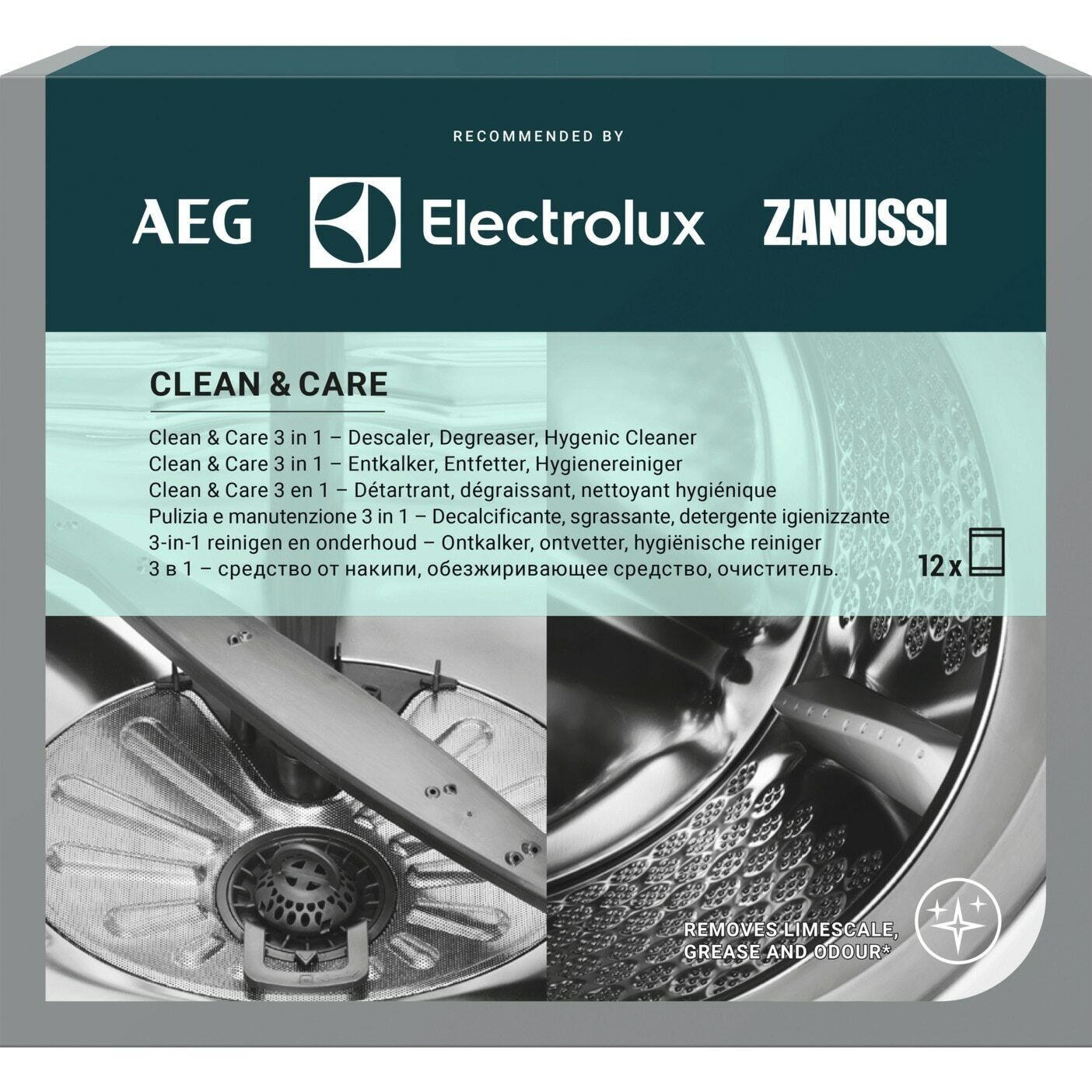 Electrolux Clean Care 12x decalcificante sgrassante anti muffa calcare lavatrice