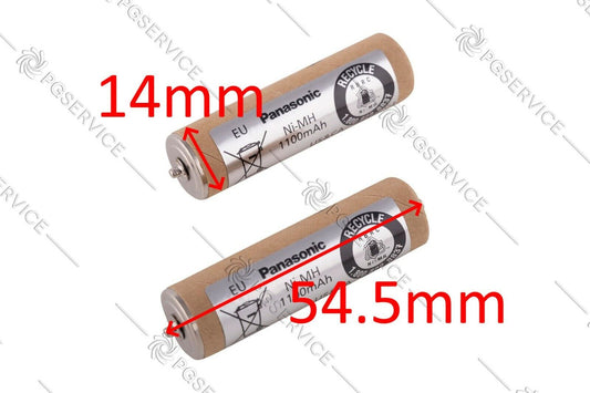 Panasonic 2x batterie Ni-MH 1.2V 1100mAh 54.5mm EU rasoio ER1511 ER1611 