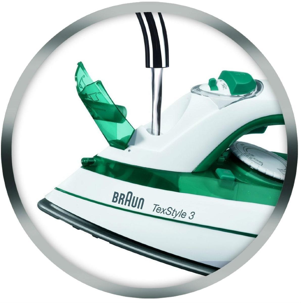 Braun ferro da stiro a vapore TS345 TexStyle 3 2000W verde piastra ceramica 