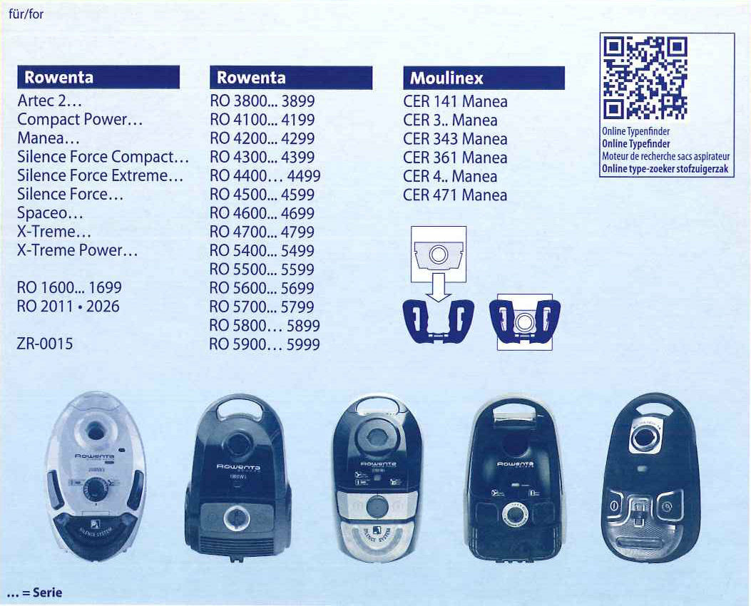 Swirl R36 x microvezel stofzuigerzakken ZR0015 Rowenta Manea Artec 2 Spaceo