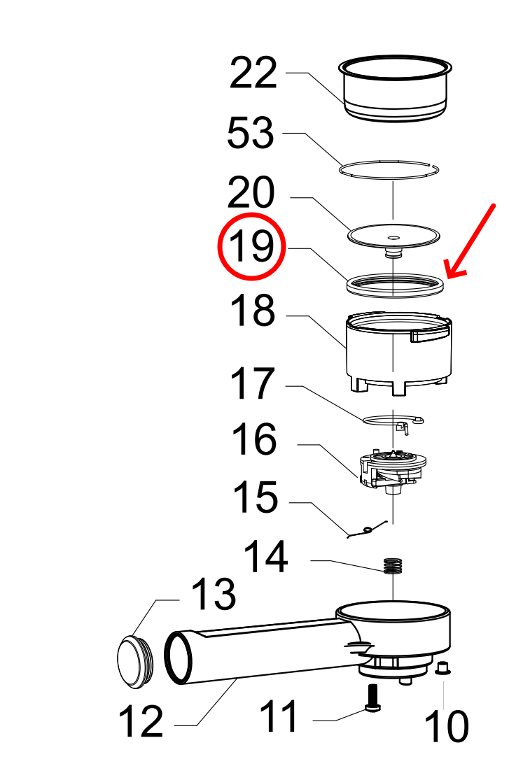 Gaggia Saeco Philips guarnizione braccetto macchina caffè Poemia Veneto Nina