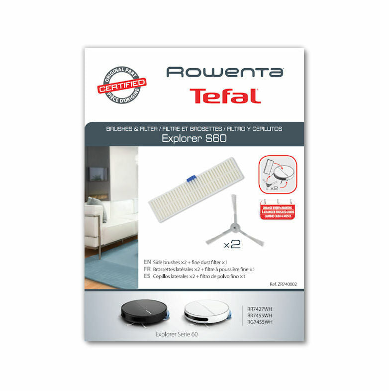 Rowenta filtro + spazzole setole robot aspirapolvere Explorer 60 RR74 RR7447