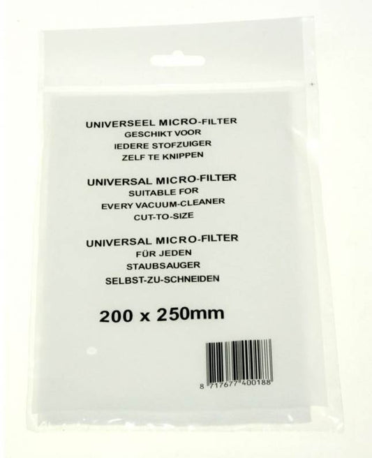Microfiltro universale ritagliabile aspirapolvere scopa 250 x 200 25 x 20