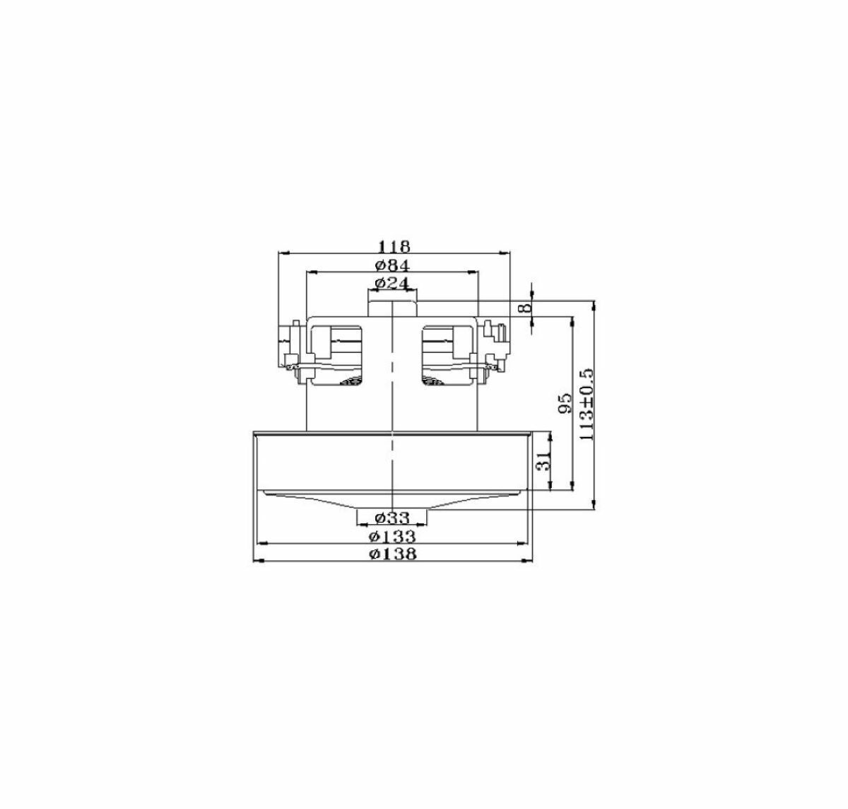 SKL motore 230V 1400W 113mm aspirapolvere Samsung SC40 SC56 SC70 VC58 VCC62