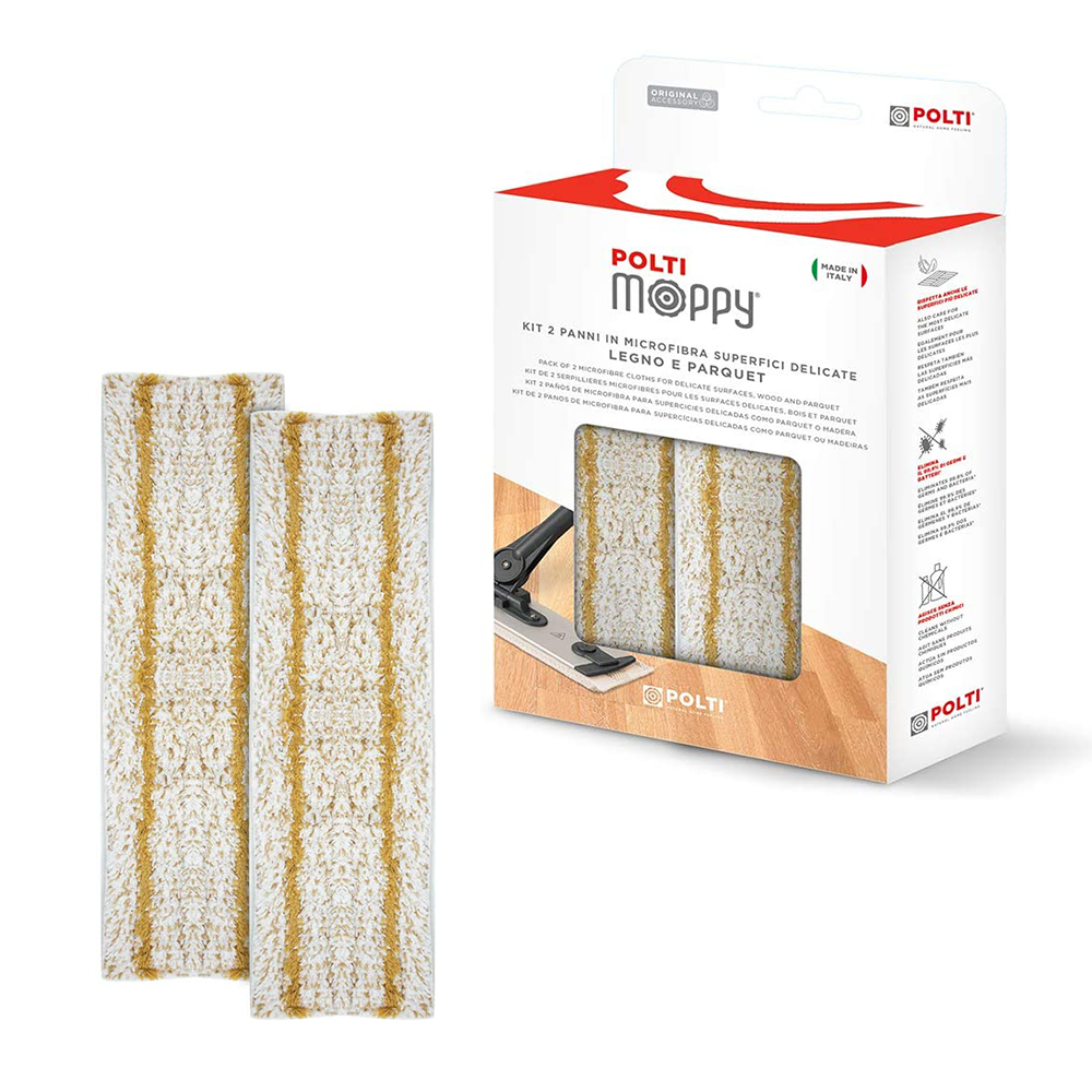 Polti 2 Cloths Delicate Microfibre Parquet And Wood for broom Steam Moppy