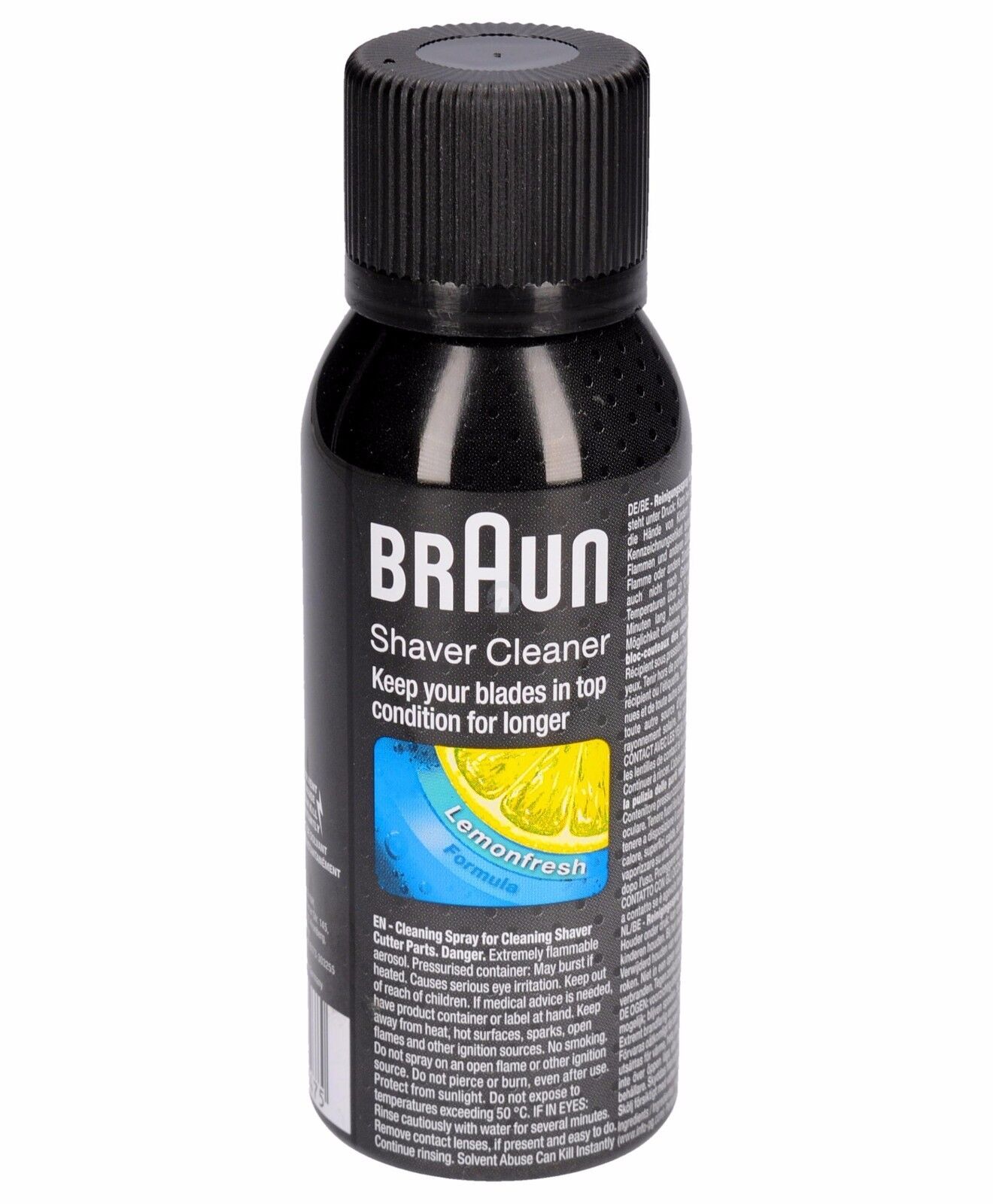 Braun liquido spray igienizzante pulizia olio manutenzione cura rasoio lamine
