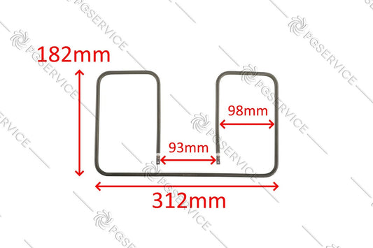 Rowenta Tefal resistencia 312mm 1200W 240V placa SuperGrill XL GR461B GC461B