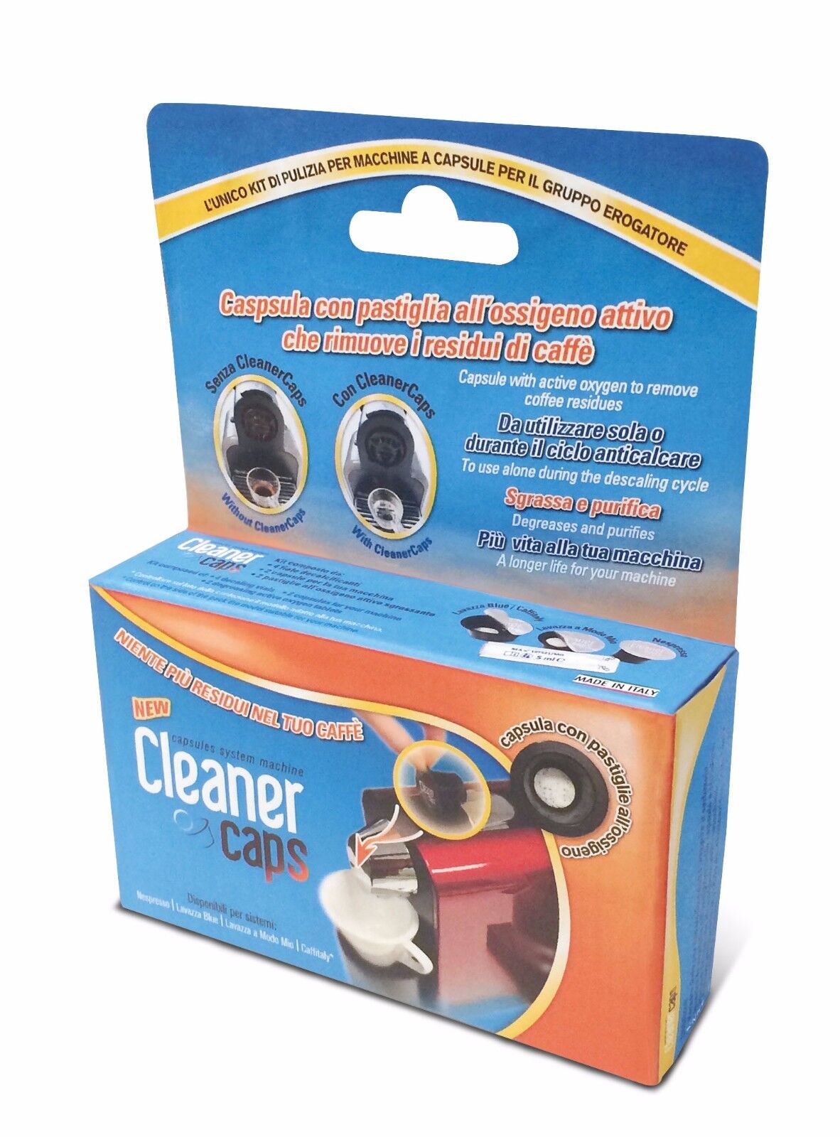 Cleaner Caps kit anti calcare sgrassante detergente macchina caffè Lavazza Blue