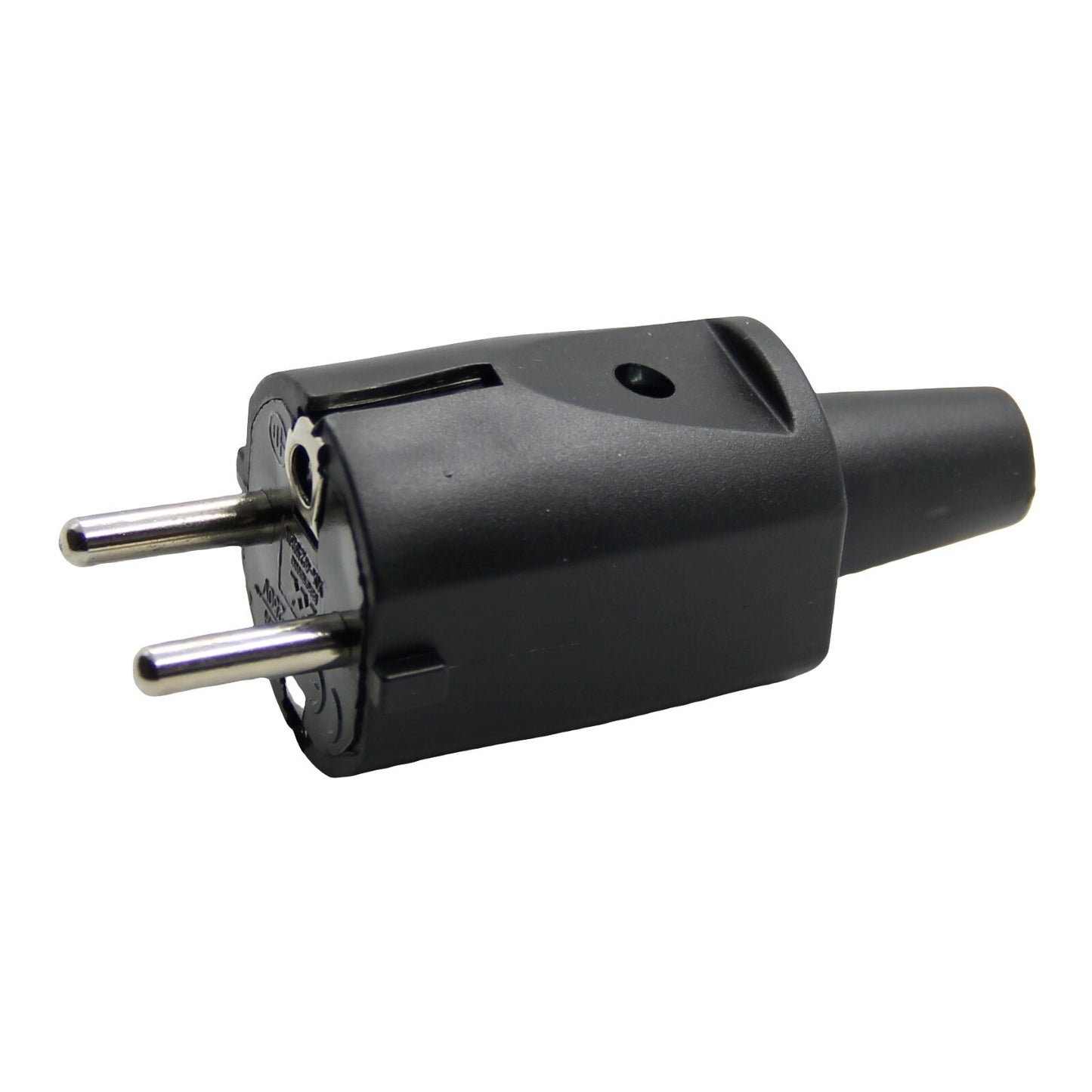 Plug Schuko Black Straight Salvacavo Rubber 16A 250V ~ Ce Appliances Fridge