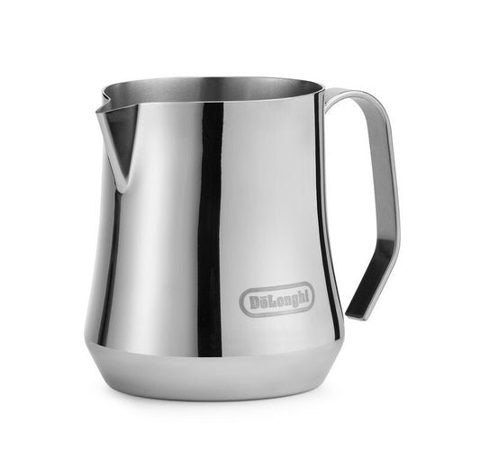 Delonghi Kanne Milchaufschäumer aus glänzendem Edelstahl 500ml mit Griff