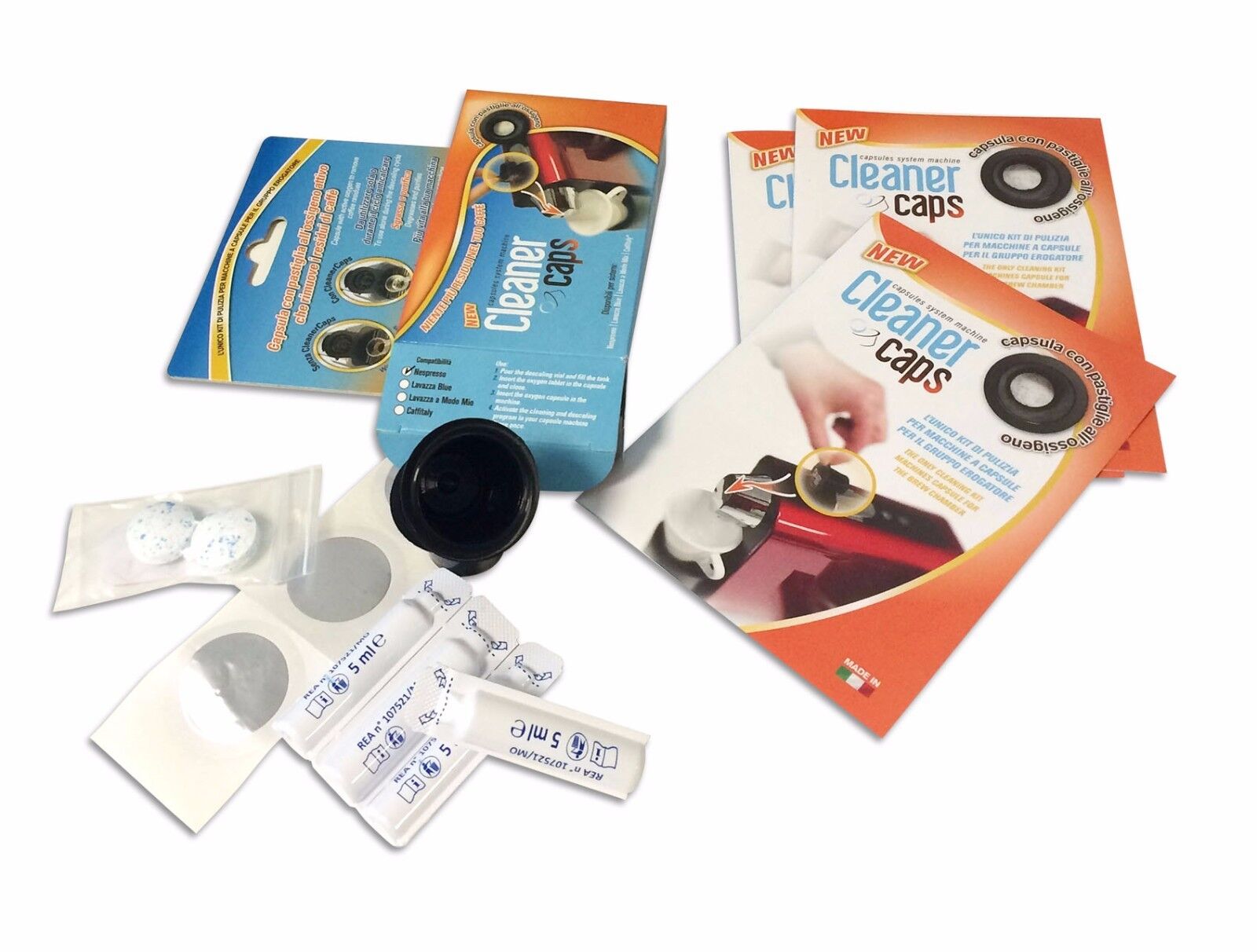 Cleaner Caps kit anti calcare sgrassante detergente macchina caffè Lavazza Blue