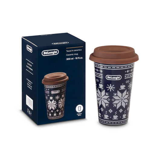 Delonghi beker Winter keramisch thermisch dubbelwandig 300ml deksel siliconen