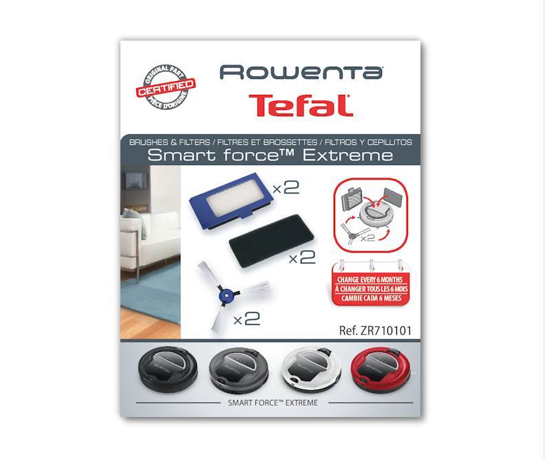 Rowenta Kit de Filtres Brosses Robot Aspirateur Smart Force Extreme RR71 RR7126
