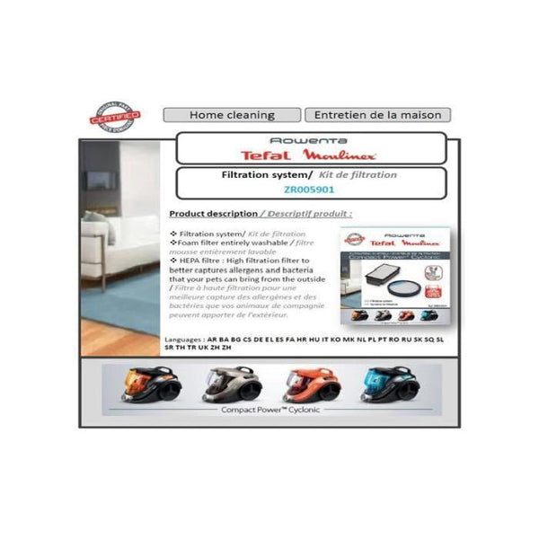 Rowenta HEPA filter + round Compact Power Cyclonic RO3718 RO3731 RO3753 RO3786