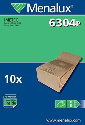 Menalux 6304P 10 Sachets Papier Aspirateur Imetec Smarty 1400 84801 84802 8292