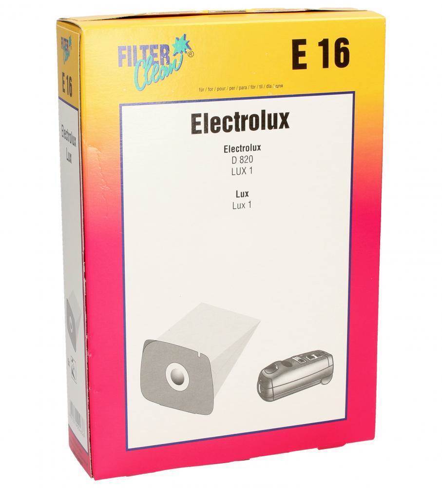 Filter Clean E16 5 sacchi sacchetti aspirapolvere Electrolux D820 LUX1 Lux 1