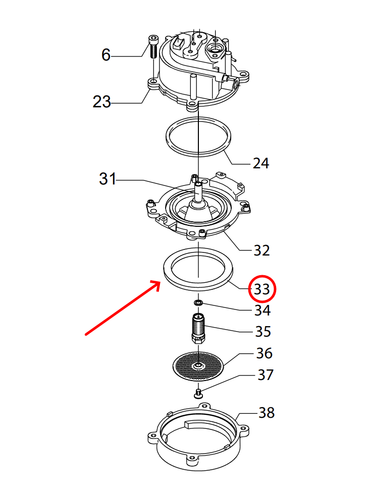 Gaggia guarnizione sottocoppa caldaia macchina caffè Cubika Gran Viva 73mm