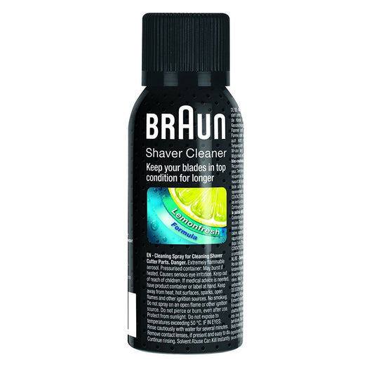 Braun Liquid Spray Sanitizing Cleaning Oil Maintenance Treatment Razor Sheet