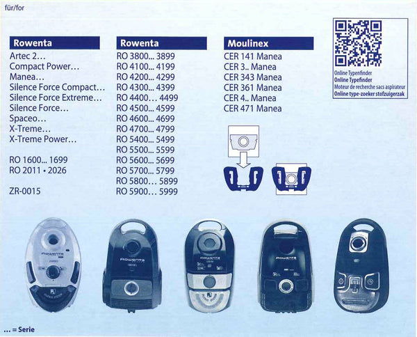 Swirl R36 x sacchi microfibra aspirapolvere ZR0015 Rowenta Manea Artec 2 Spaceo