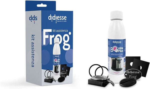 Kit de mantenimiento descalcificante juntas máquina de café cápsulas Frog.