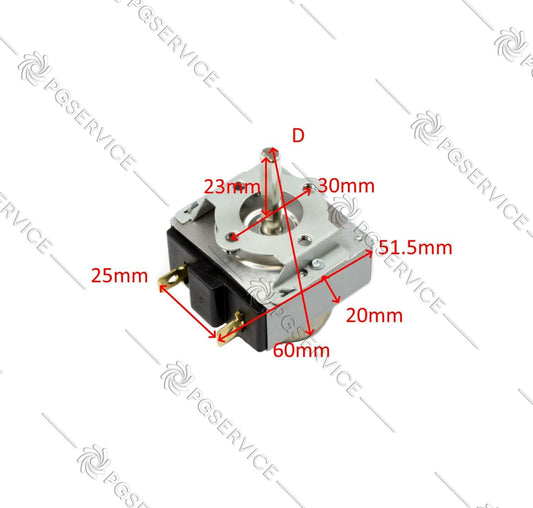 Timer contaminuti forno 60 minuti 15A 125V 16A 250V sezione D da 22mm DKJ-Y1	